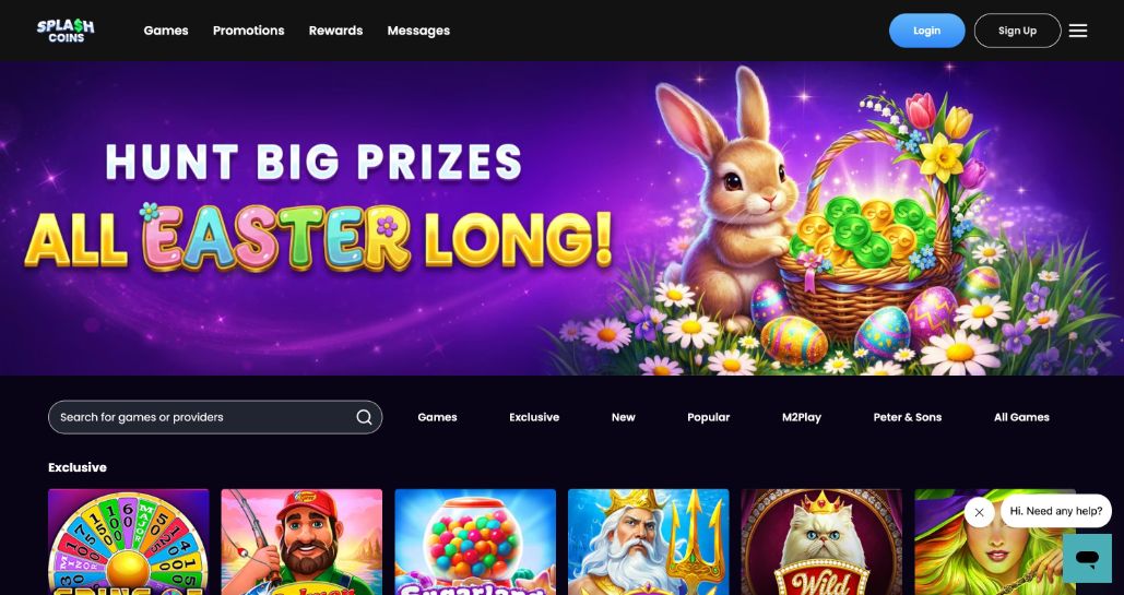 Screenshot of Splashcoins homepage